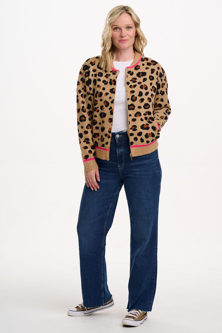Solana Knitted Bomber Leopard print