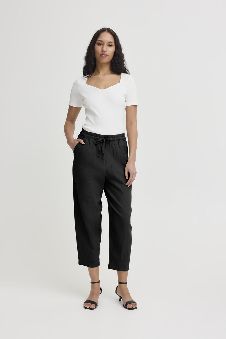 Linno Barrel Pants Black