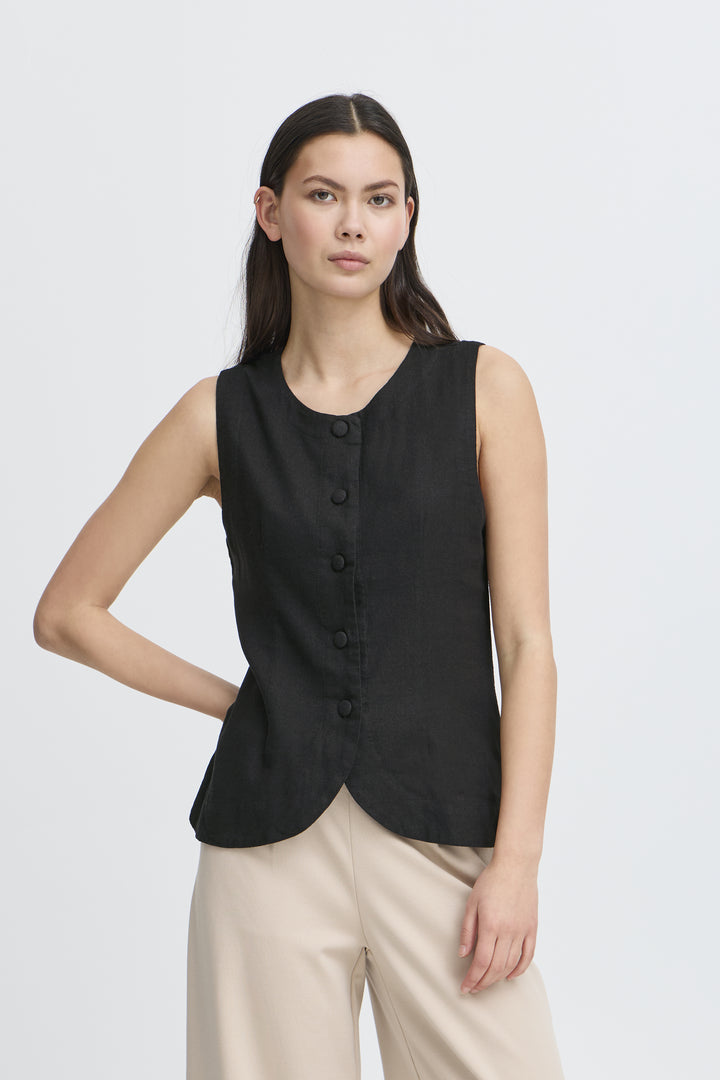 Linno Waistcoat Black