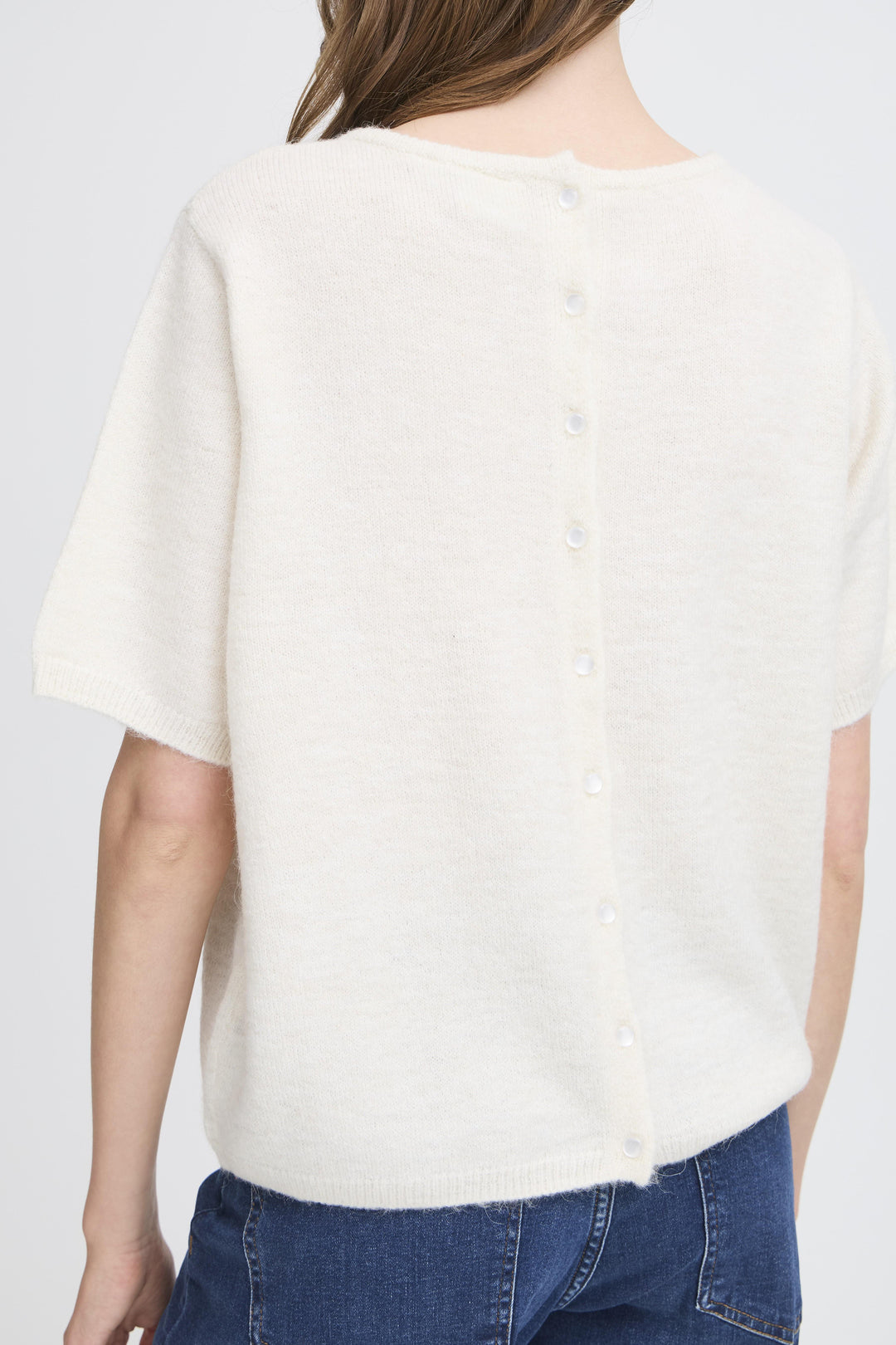 Kamara Short Sleeved Jumper Cloud Dancer