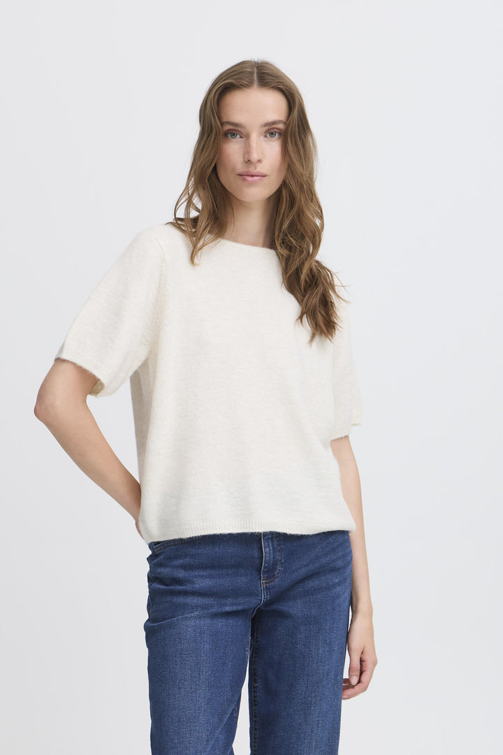 Kamara Short Sleeved Jumper Cloud Dancer