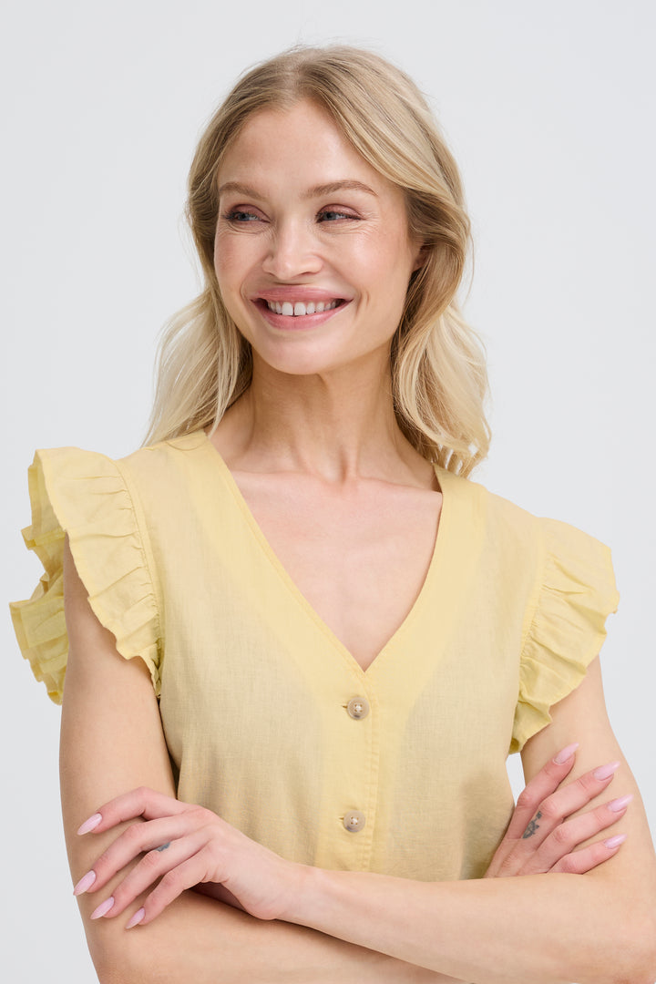 Falakka Ruffle Shirt Yellow