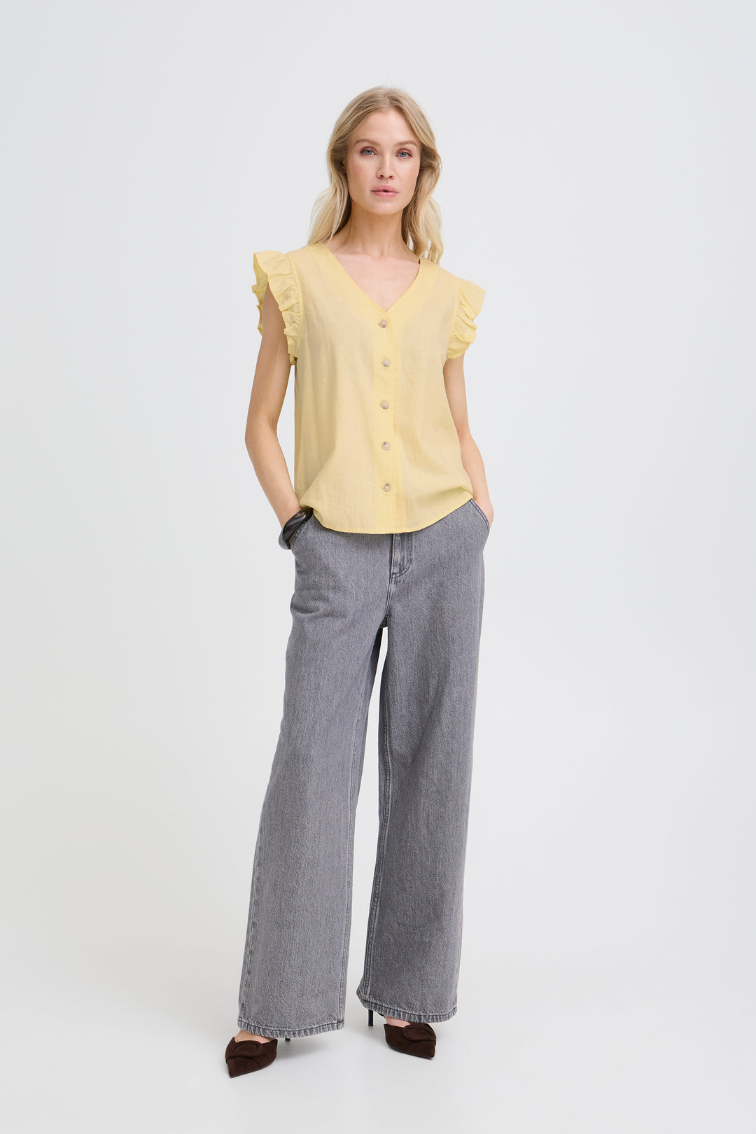 Falakka Ruffle Shirt Yellow