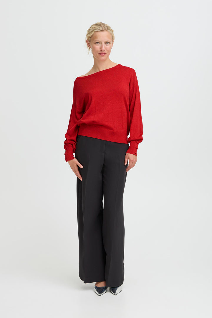 Mobbe Boatneck Jumper Cherry