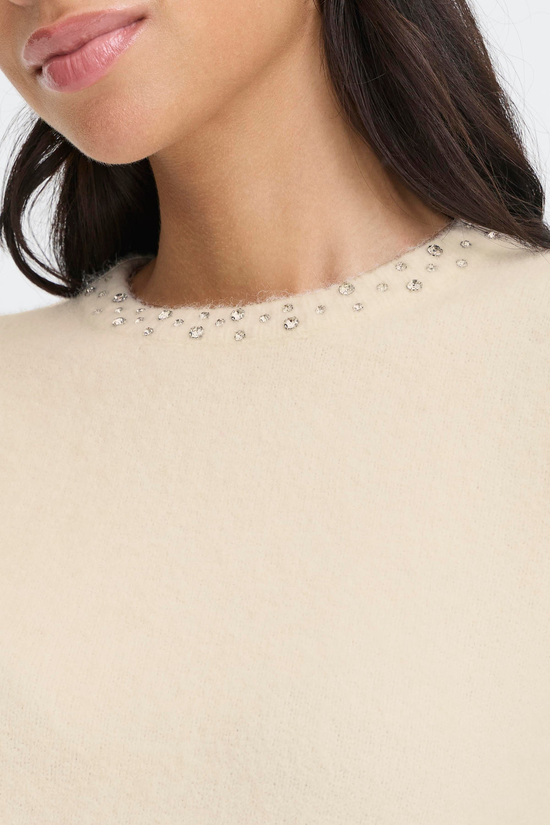 Omea Rhinestone Short Sleeve Jumper