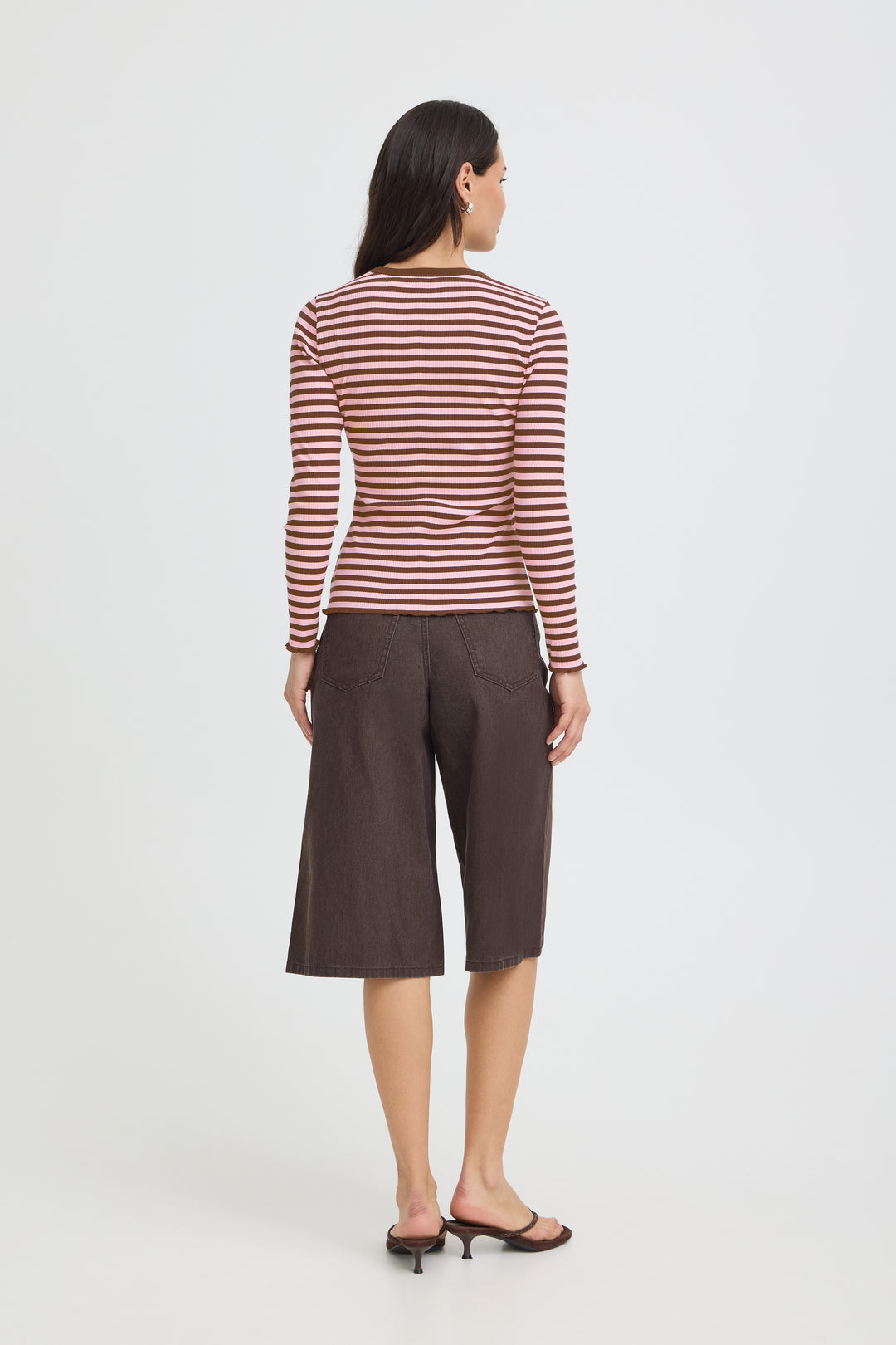 Sinne Rib Top Brown/Pink Stripe