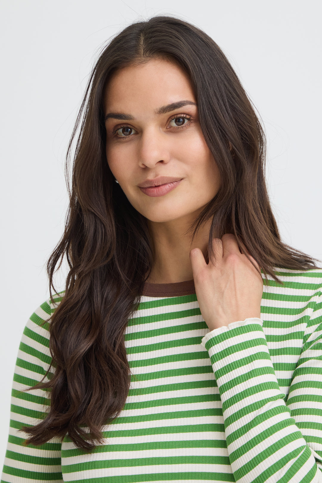 Sinne Rib Top Birch/Green Stripe Tshirt