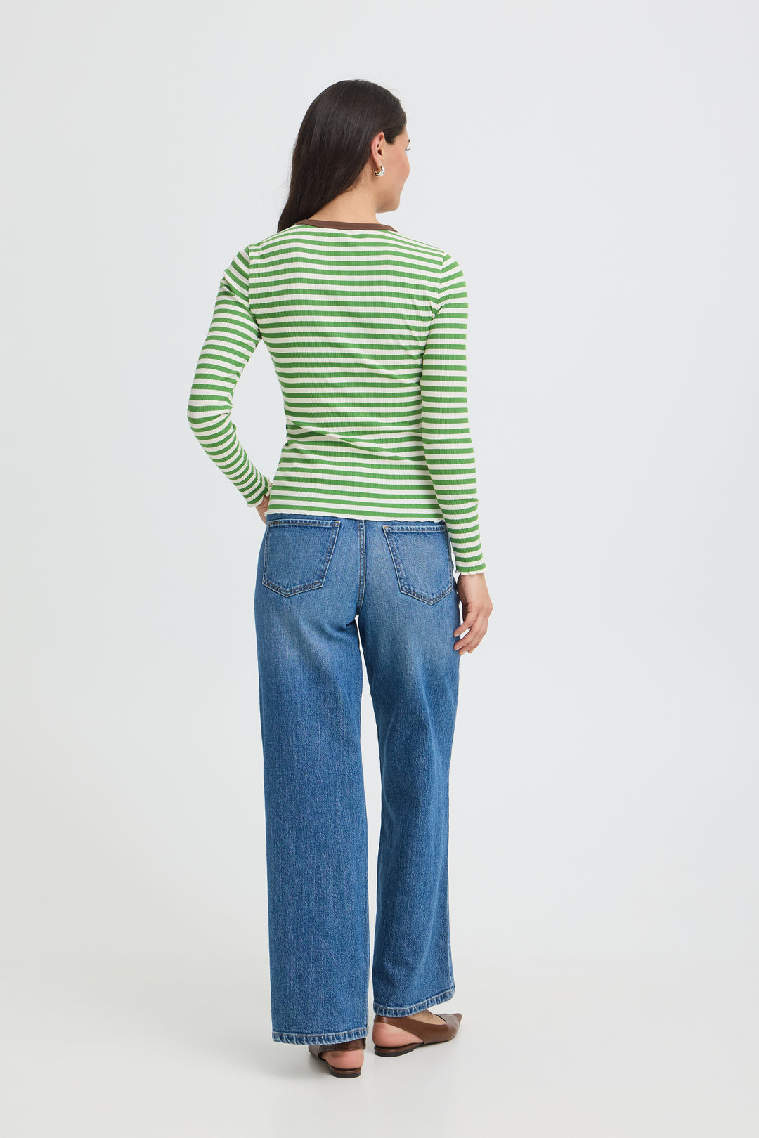 Sinne Rib Top Birch/Green Stripe Tshirt