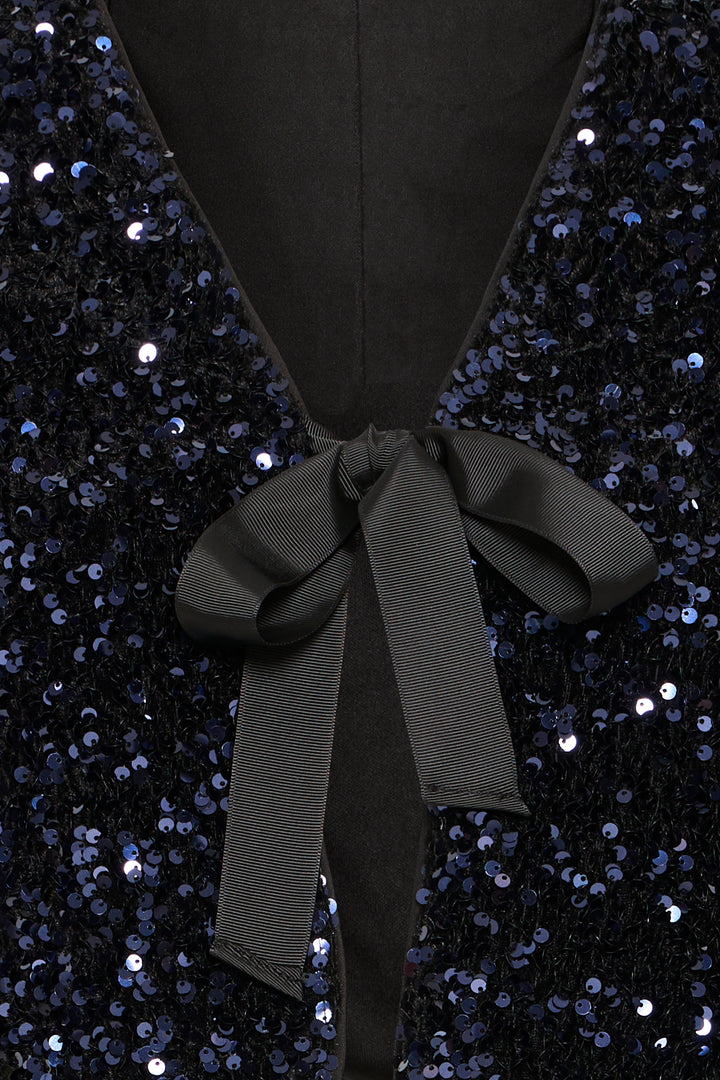 Paillet Bow Jacket Blue