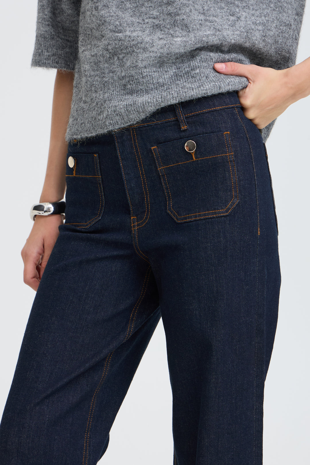 Komma Button Jeans Blue