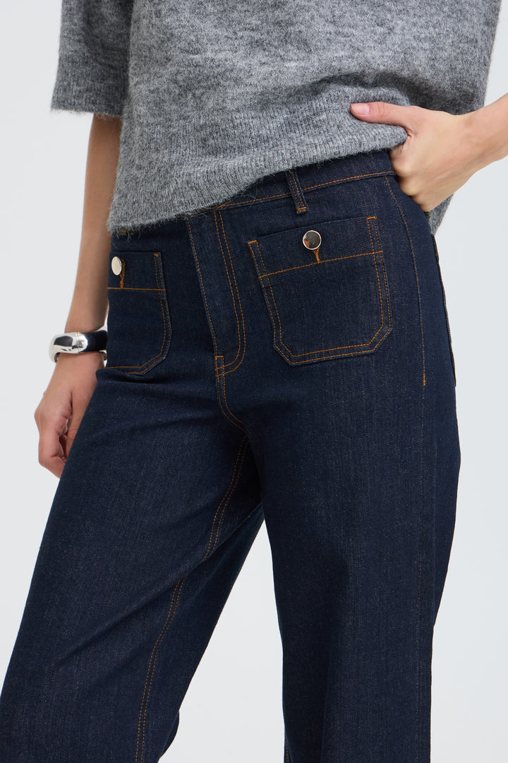 Komma Button Jeans Blue