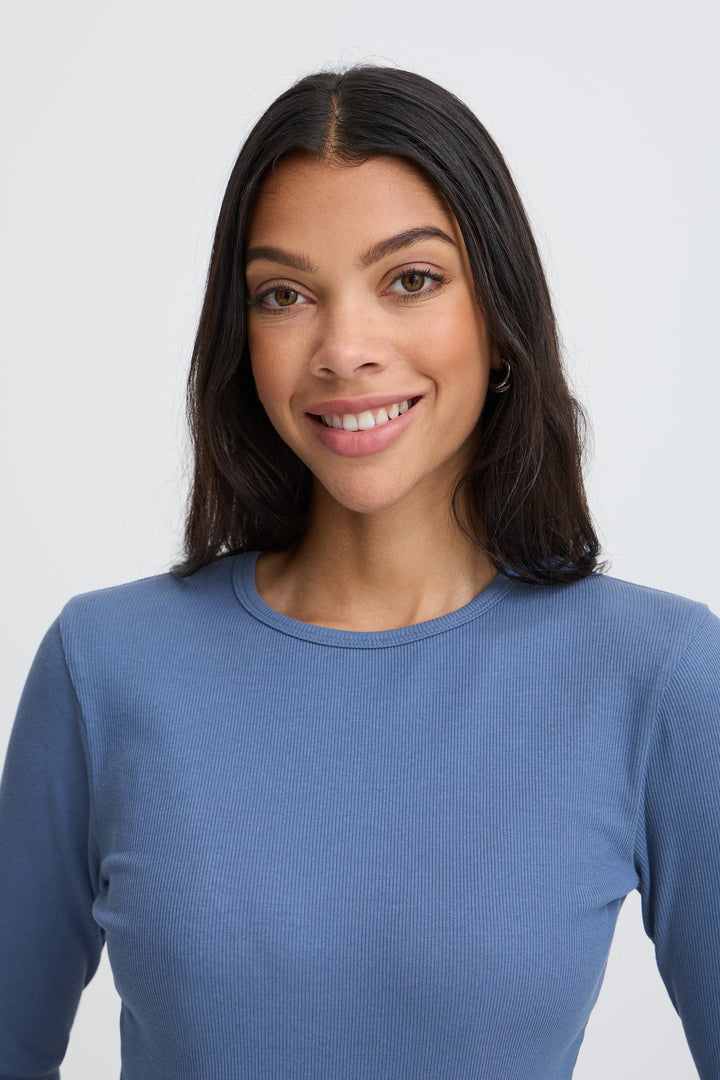 Tone Long Sleeved Top Blue