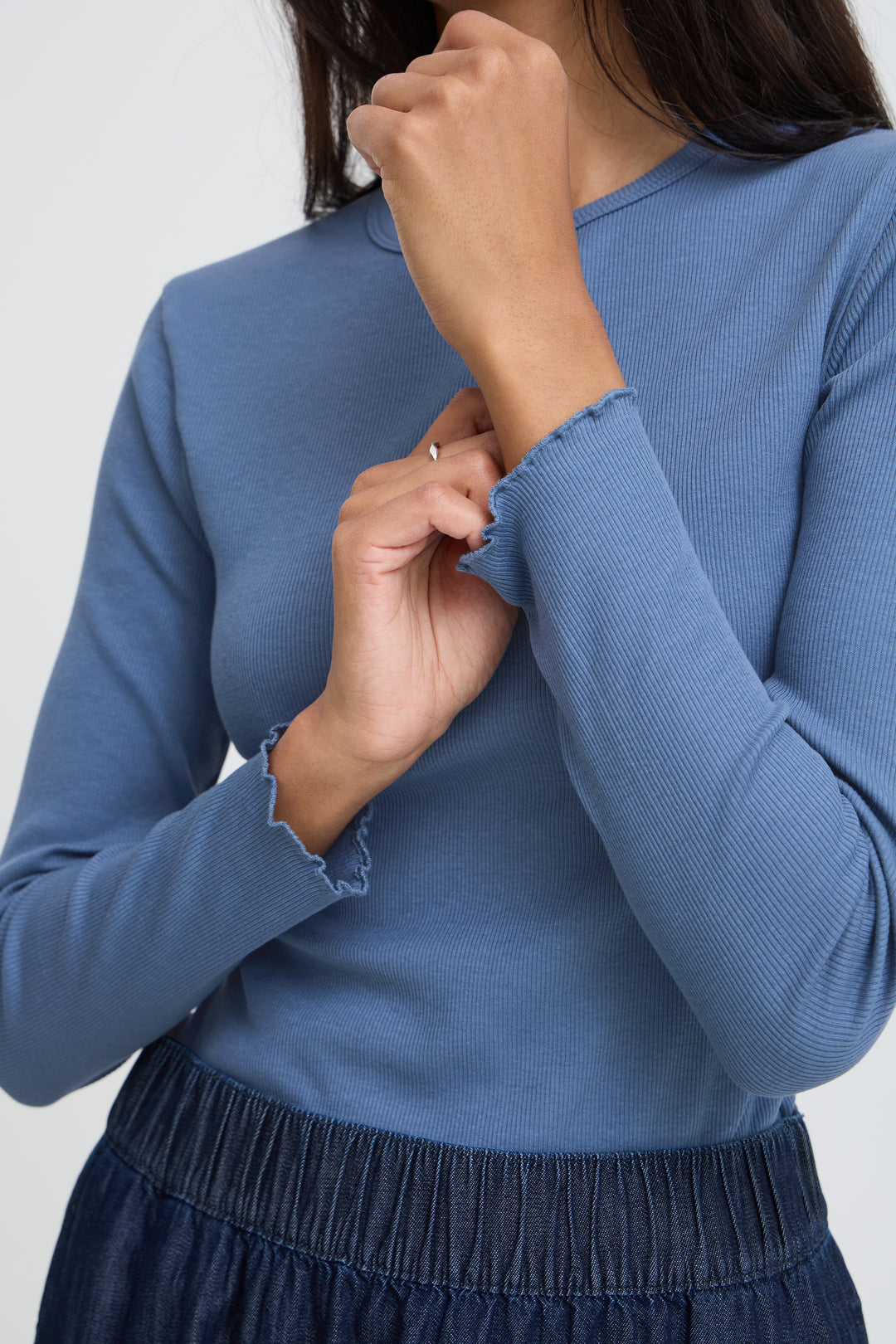 Tone Long Sleeved Top Blue