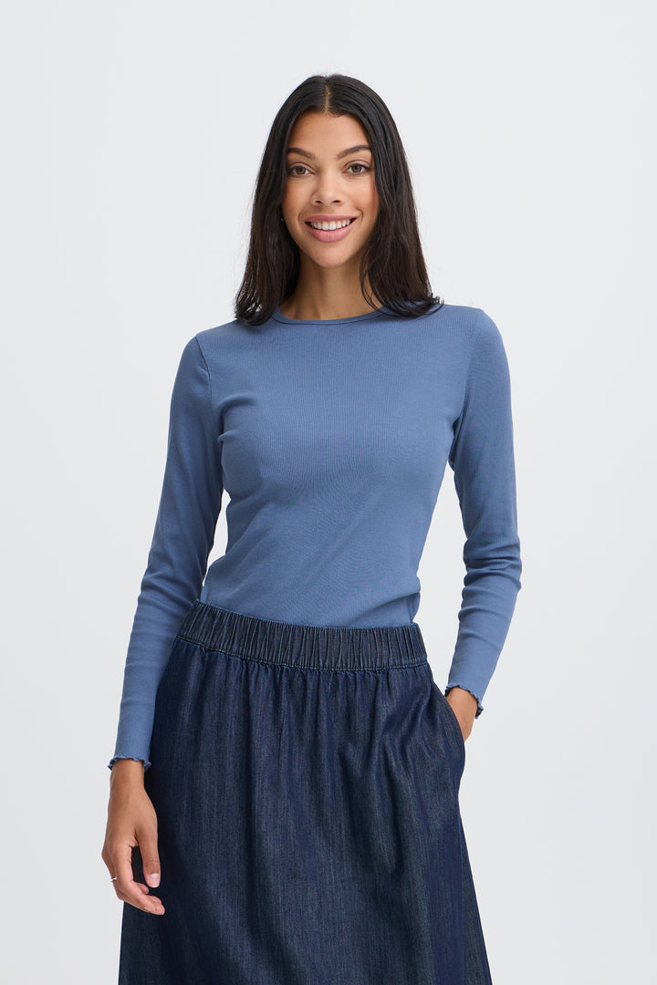 Tone Long Sleeved Top Blue