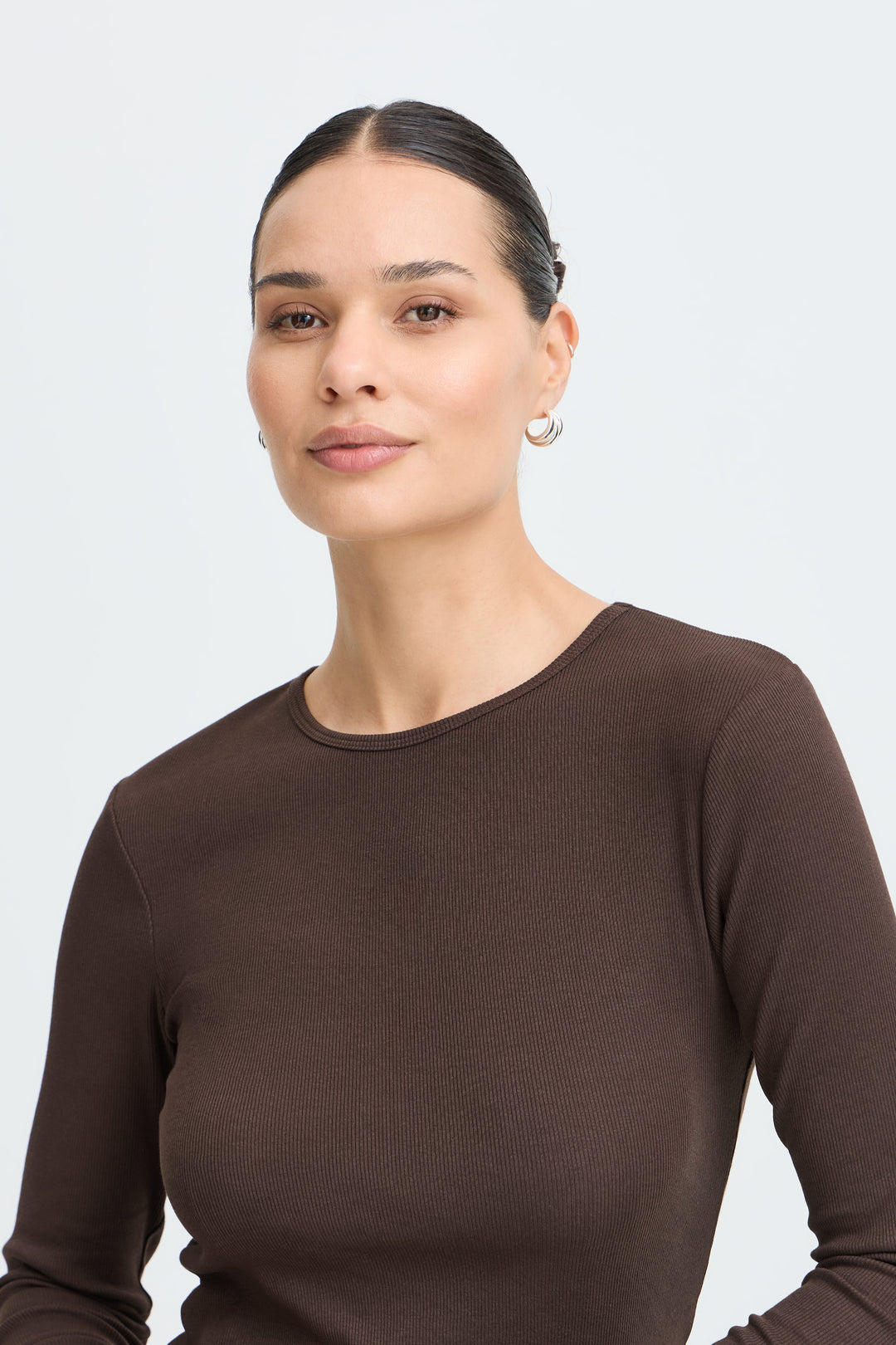 Tone Long Sleeved Top Brown