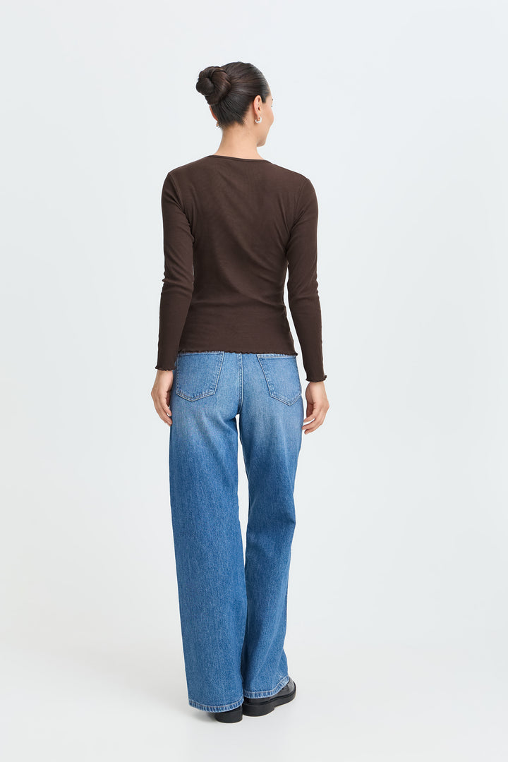 Tone Long Sleeved Top Brown