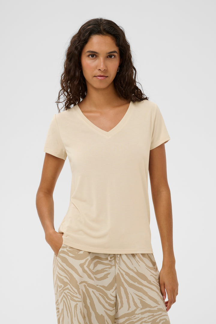 Columbine V-Neck T-Shirt Oatmeal