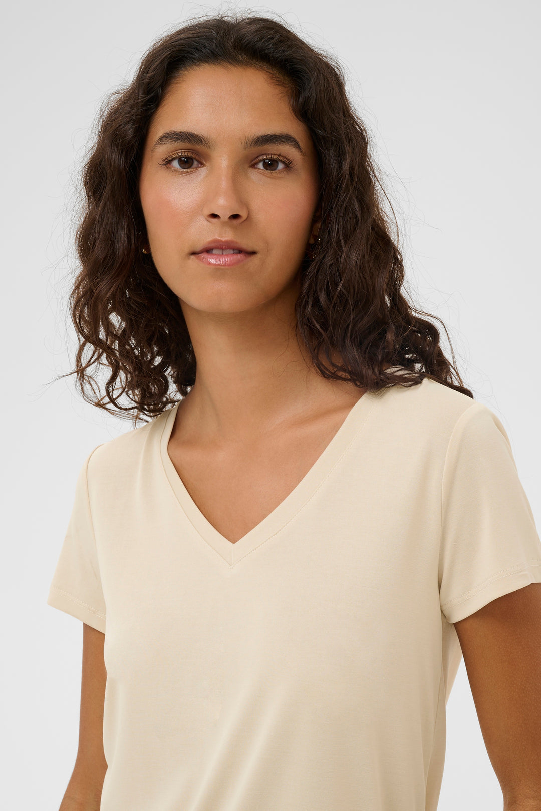Columbine V-Neck T-Shirt Oatmeal