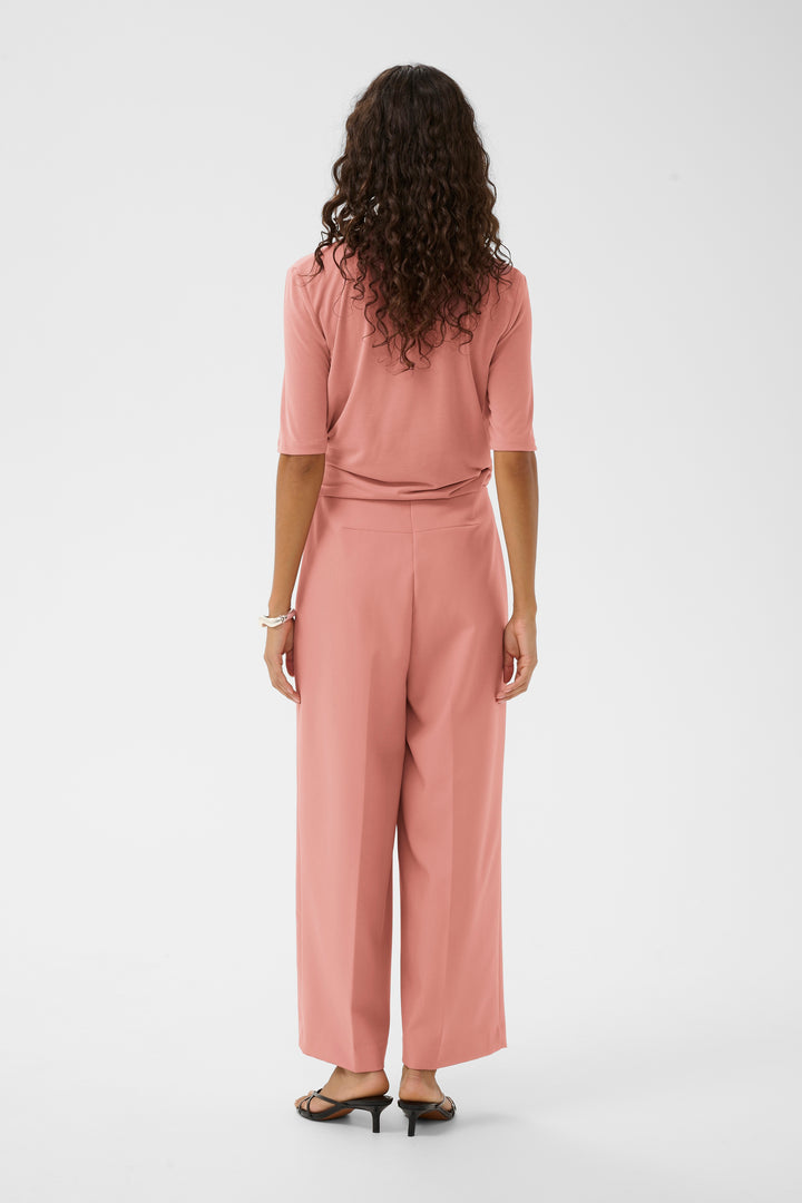 Corinne Wide Cropped Trousers Ash Rose