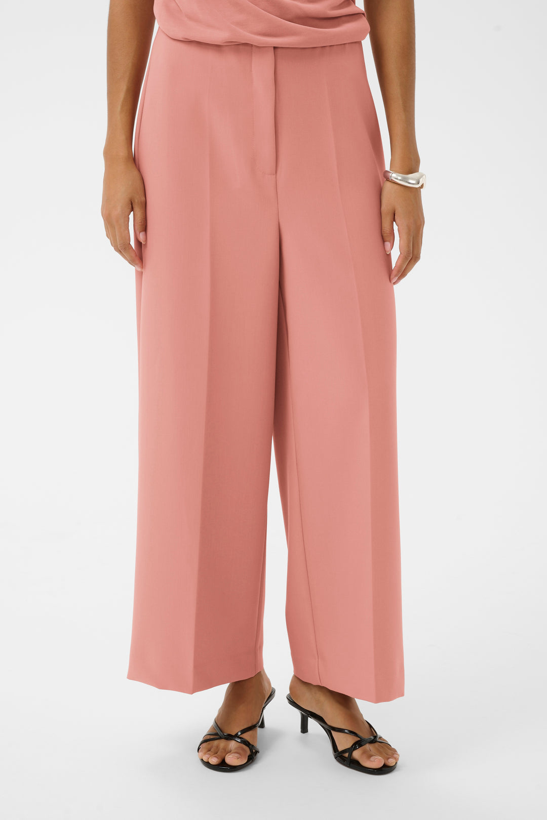 Corinne Wide Cropped Trousers Ash Rose