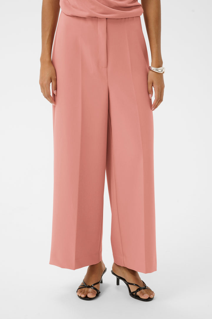 Corinne Wide Cropped Trousers Ash Rose