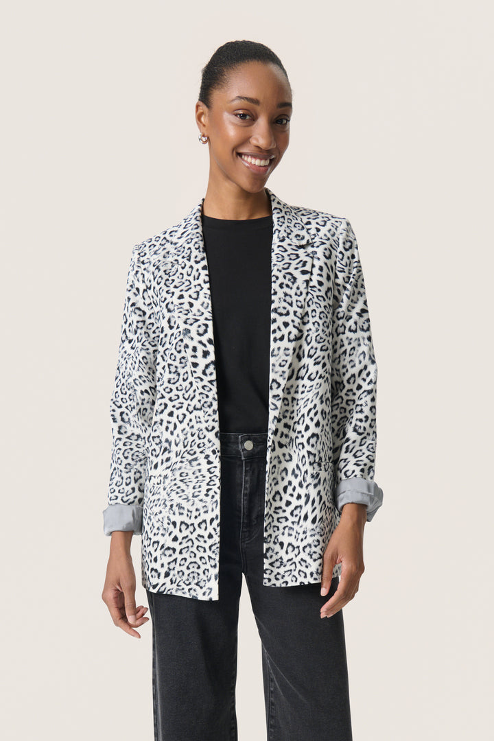 Shirley Blazer Grey Leopard Print