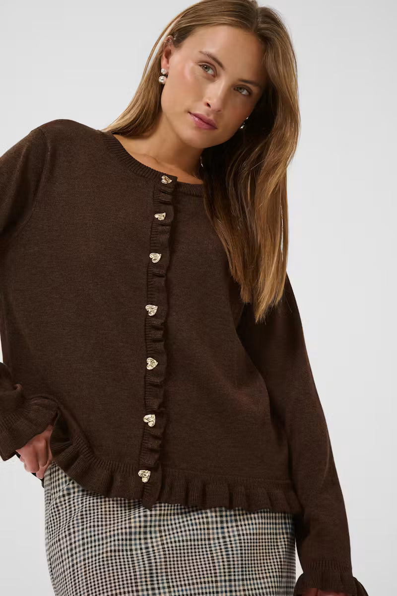 Clare Frill Cardigan Brown