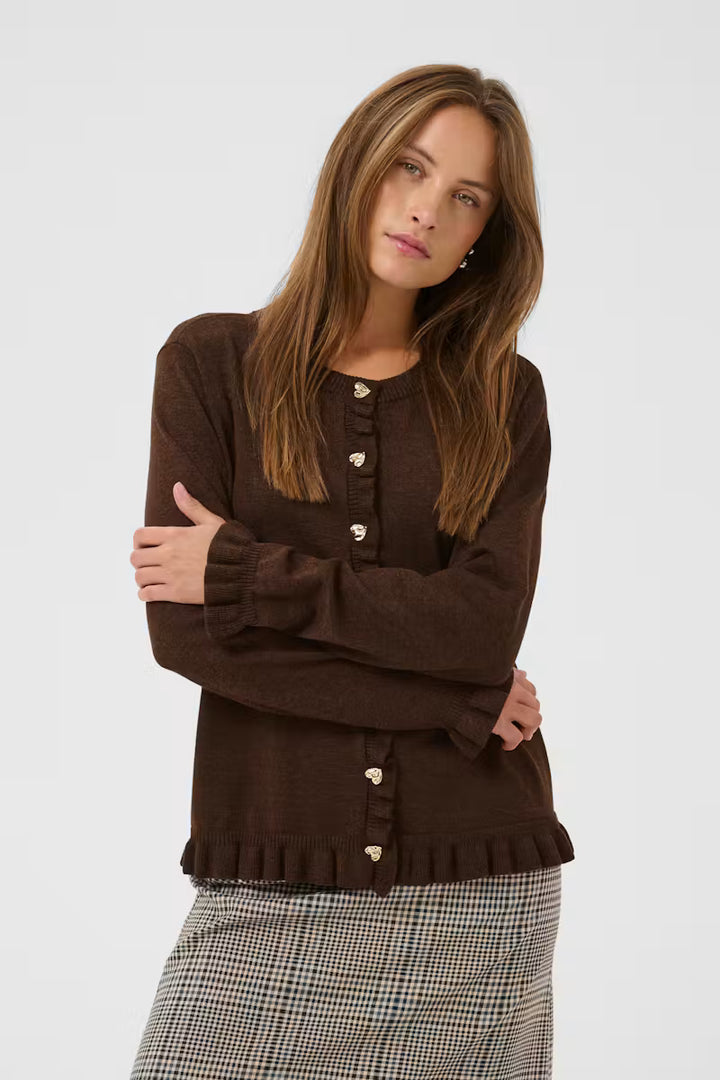 Clare Frill Cardigan Brown