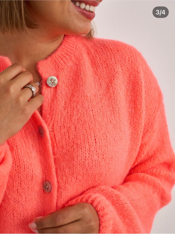 PRESALE - Flamingo Cardigan Neon Coral