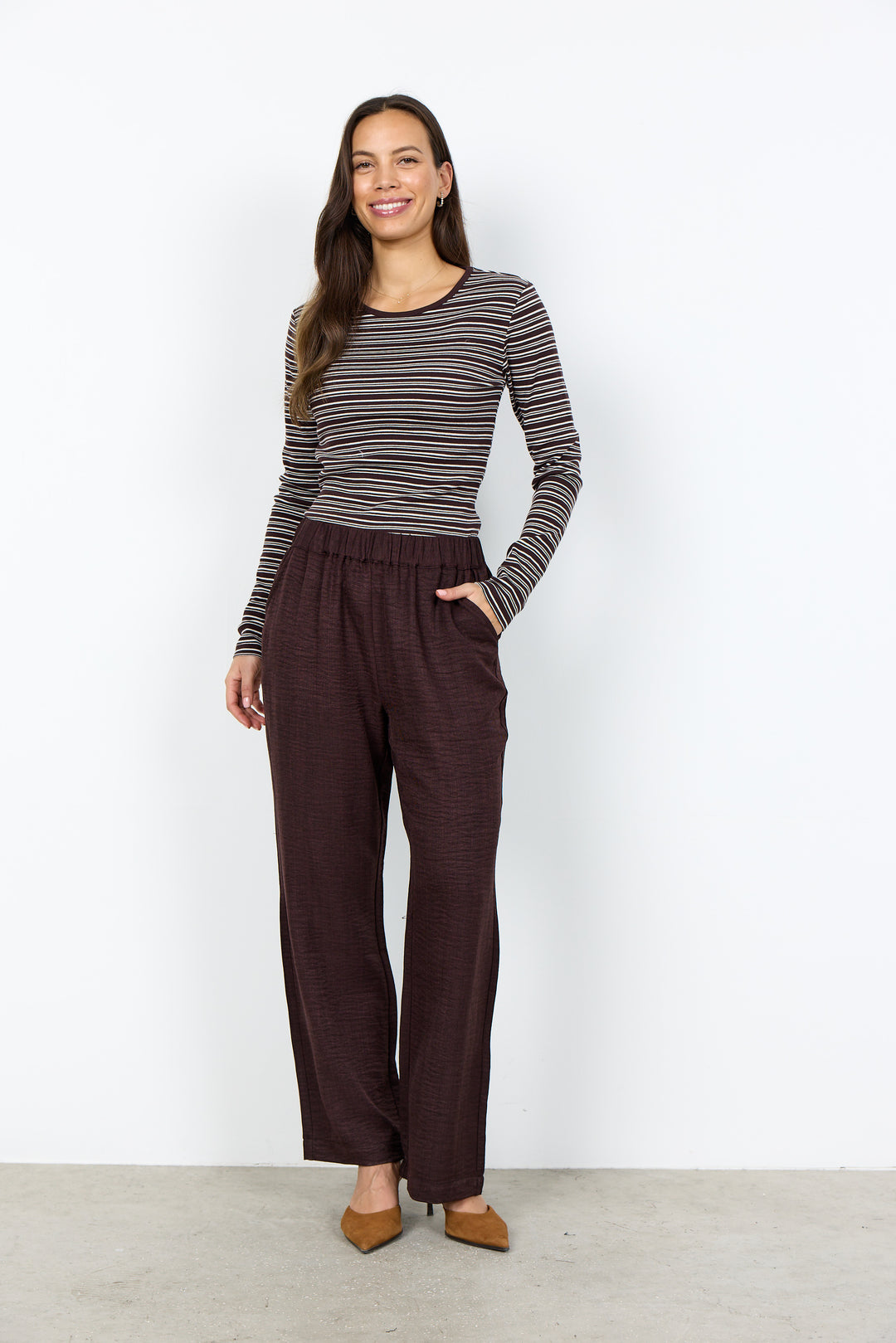 Charissa 3 Trousers Dark Plum