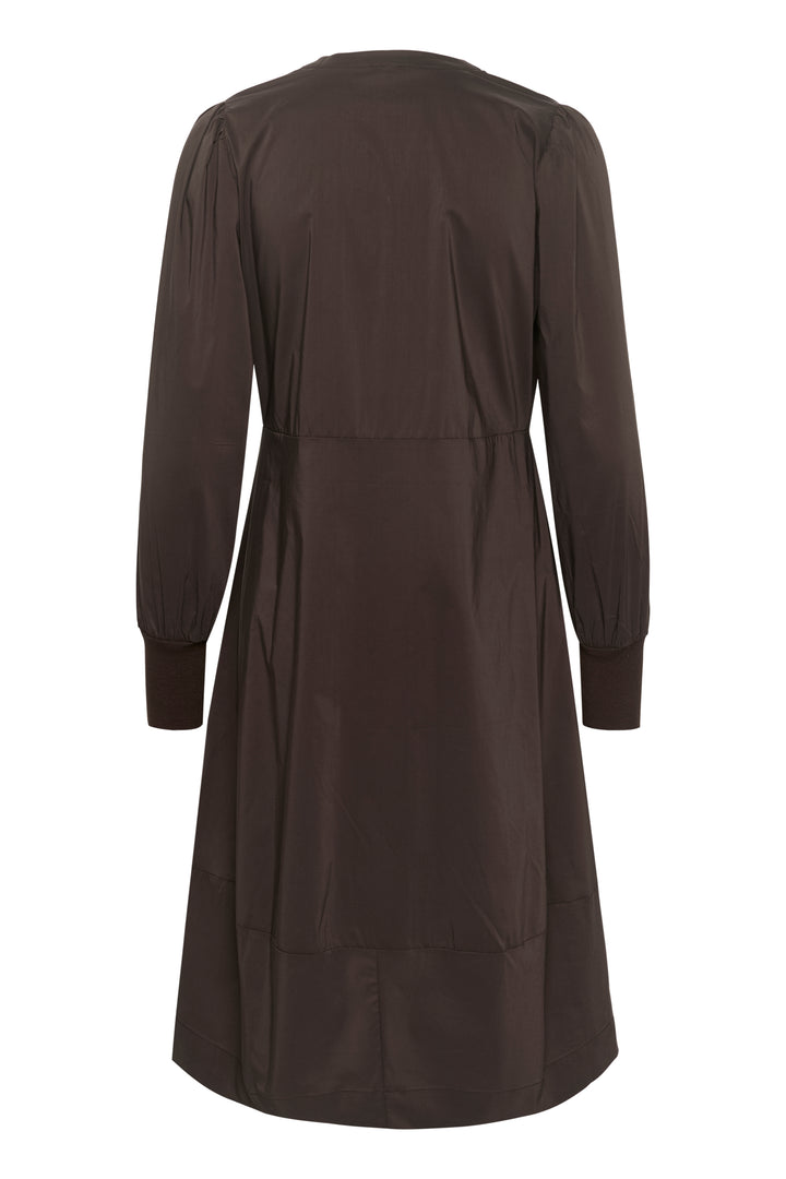 Antoinett  Rib Dress Brown Long Sleeves