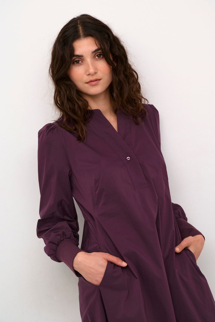 Antoinett  Rib Dress Long Sleeves Winetasting