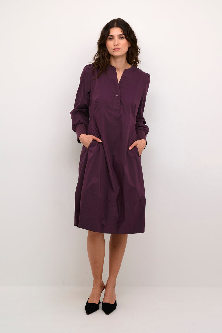 Antoinett  Rib Dress Long Sleeves Winetasting
