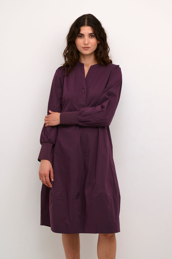 Antoinett  Rib Dress Long Sleeves Winetasting