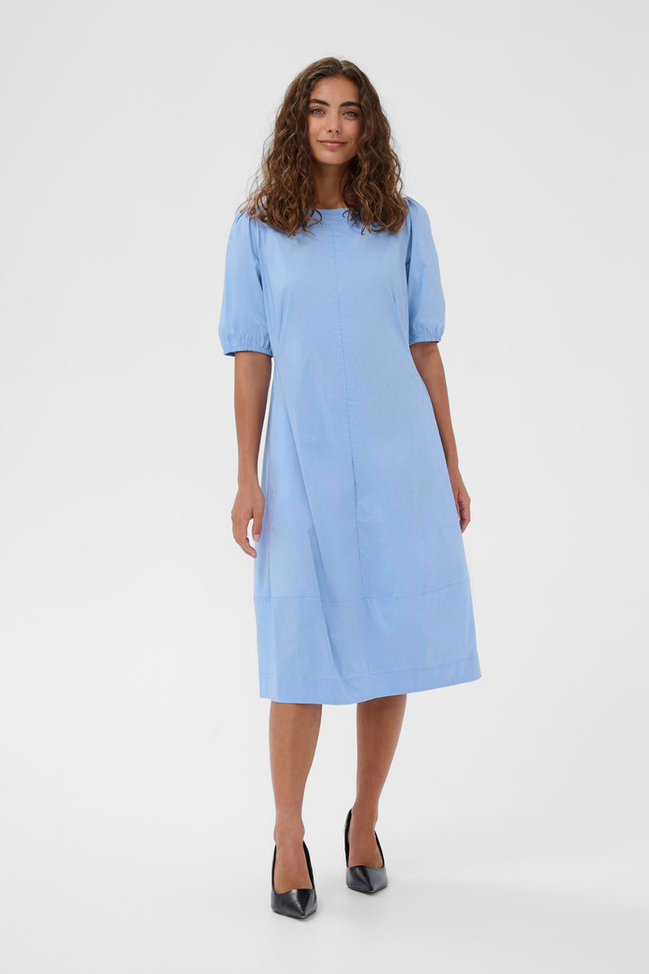 Antoinett Dress Round Neck Short Sleeves Blue