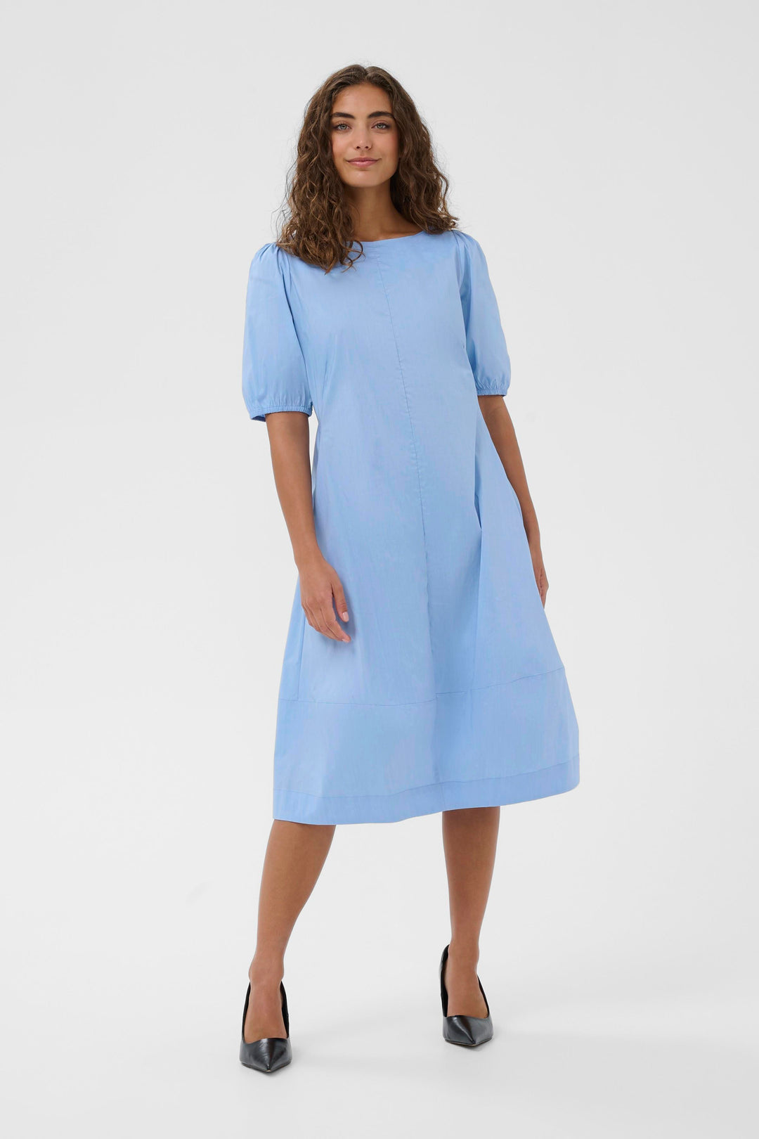 Antoinett Dress Round Neck Short Sleeves Blue