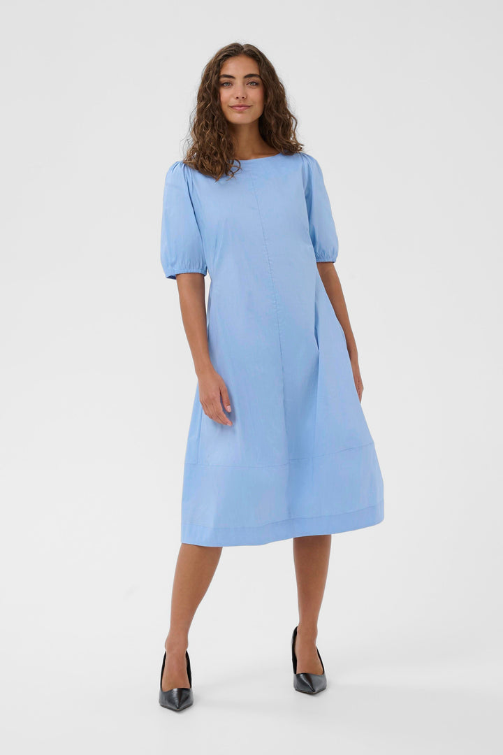 Antoinett Dress Round Neck Short Sleeves Blue