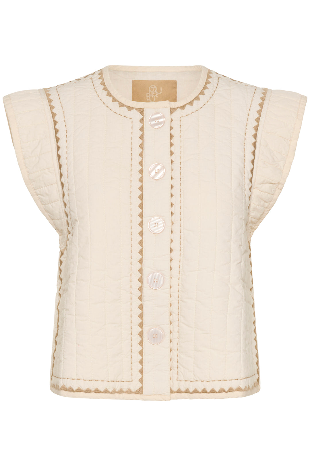 Berglind Embroidery Waistcoat Cream