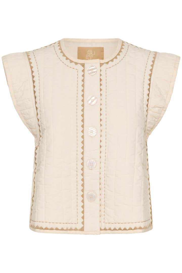 Berglind Embroidery Waistcoat Cream