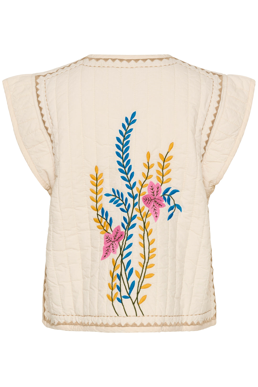 Berglind Embroidery Waistcoat Cream