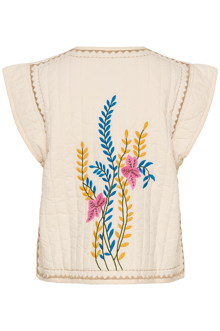 Berglind Embroidery Waistcoat Cream
