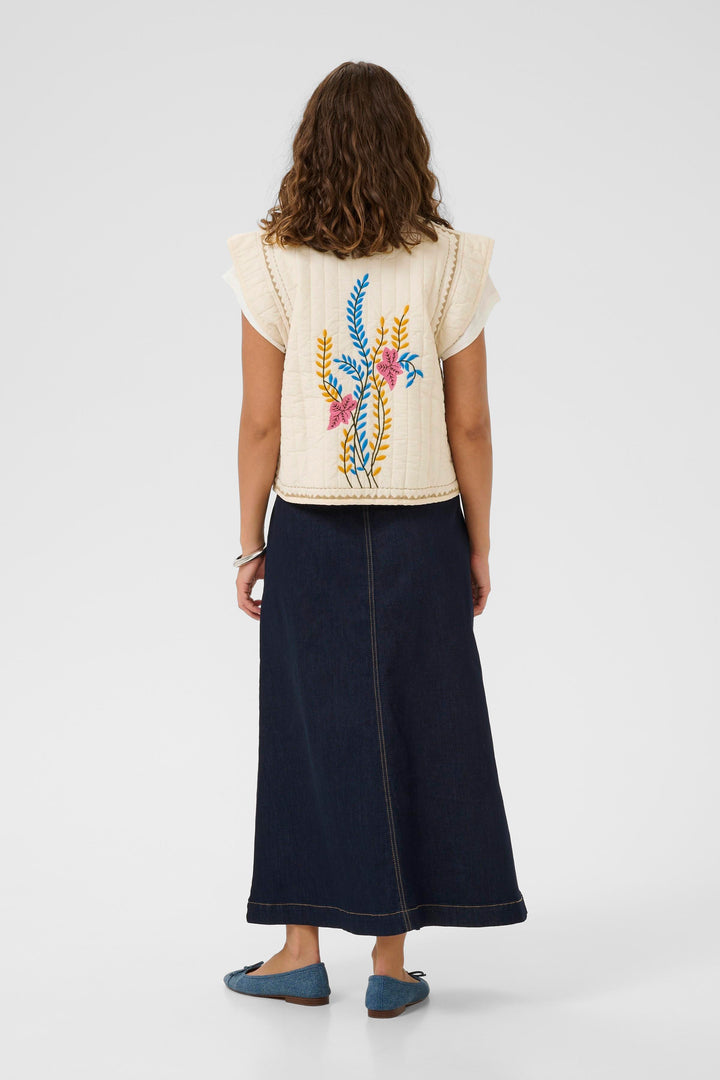 Berglind Embroidery Waistcoat Cream