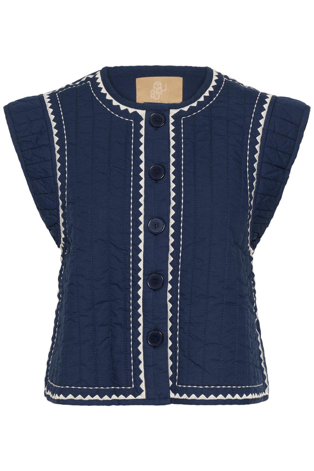 Berglind Embroidery Waistcoat Blue