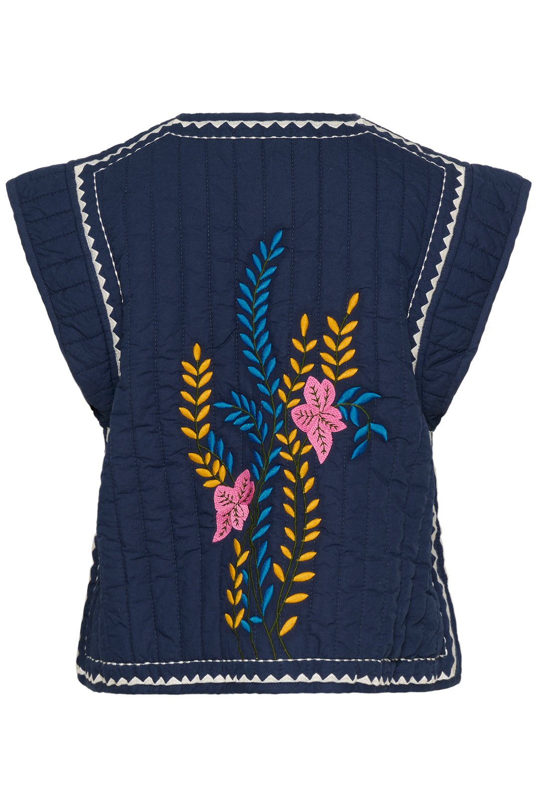 Berglind Embroidery Waistcoat Blue