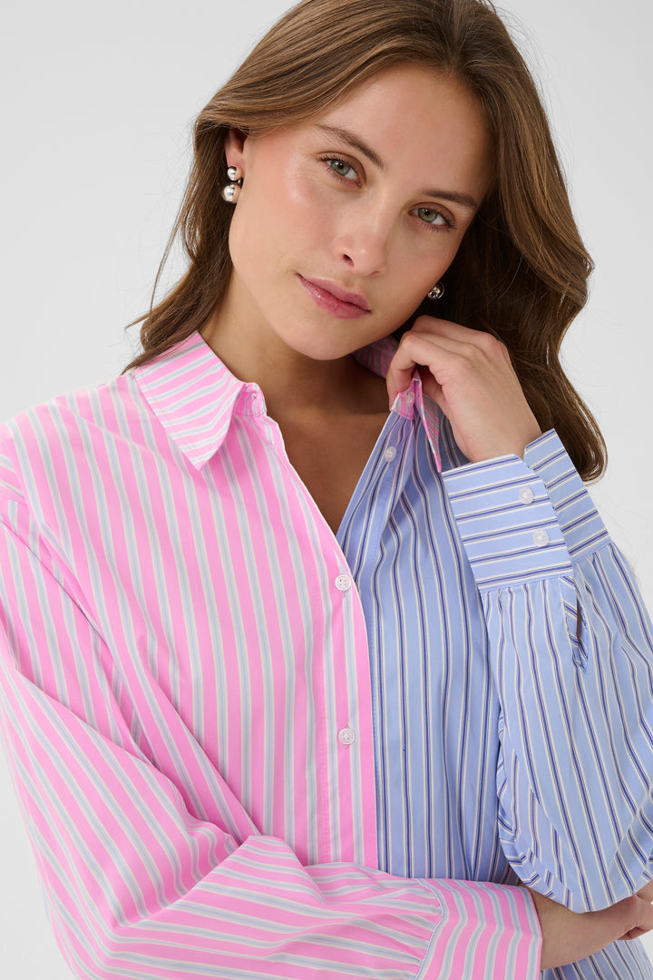 Art Shirt Pink & Blue Stripe