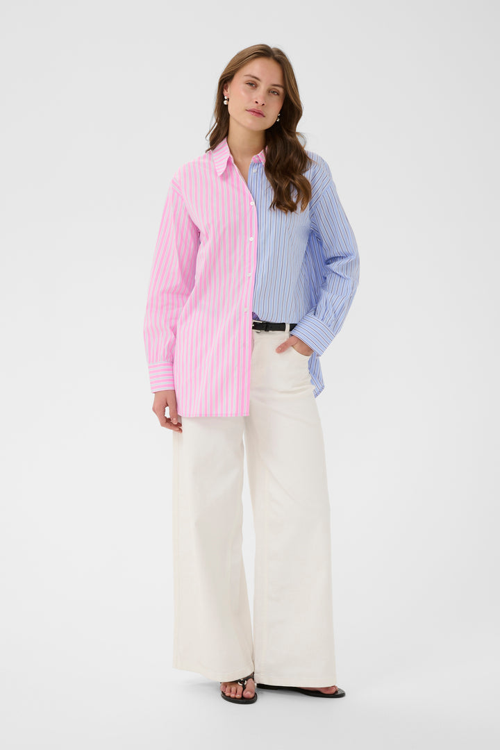 Art Shirt Pink & Blue Stripe