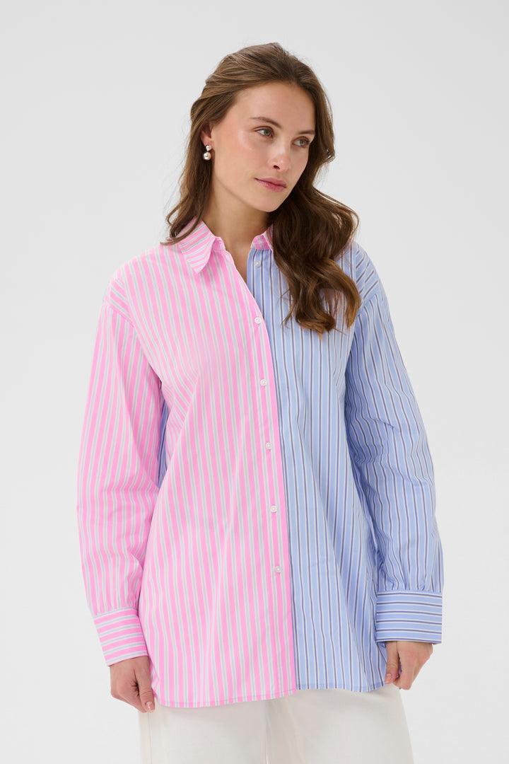 Art Shirt Pink & Blue Stripe