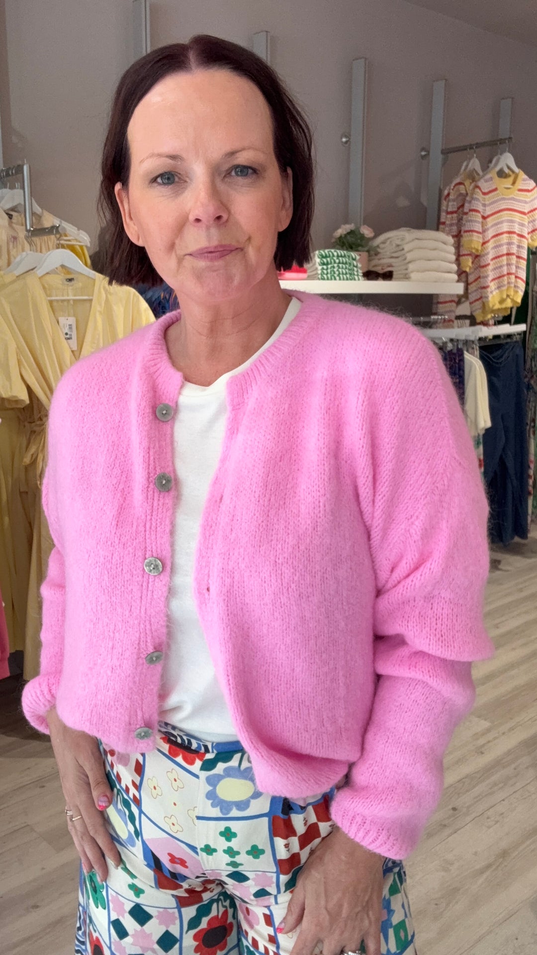 Flamingo Cardigan Bubble Gum Pink
