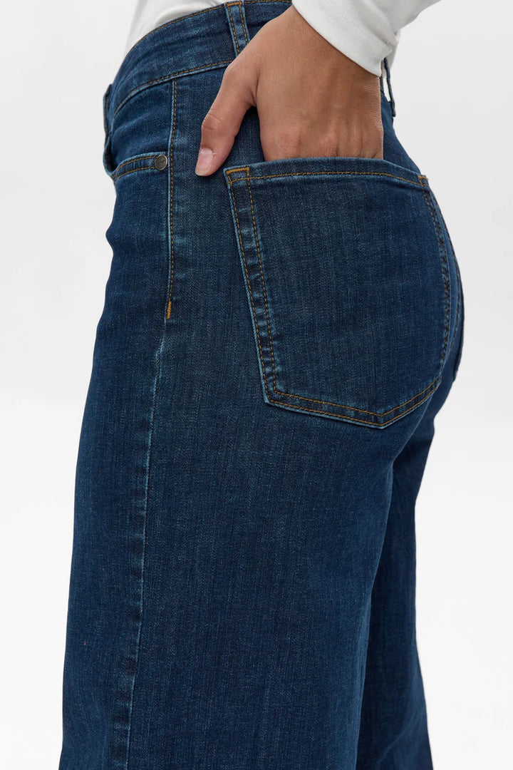 Paris Cropped Jeans Dark Blue Denim