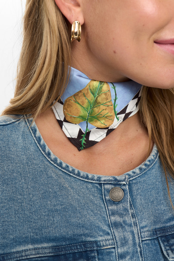 Mocha Satin Scarf Vibrant Green